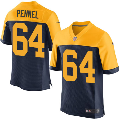 Men's Elite Mike Pennel Nike Jersey Navy Blue Alternate - #64 NFL Green Bay Packers